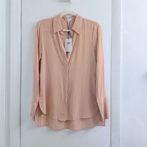 Reiss Soft Pink/Peach Silk Blouse NWT